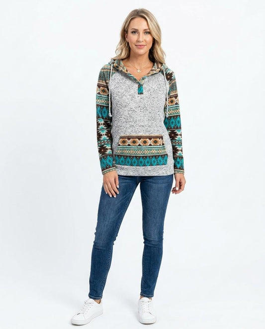 Nord Wear - Eipon | Heathered Patterned Hoodie Women