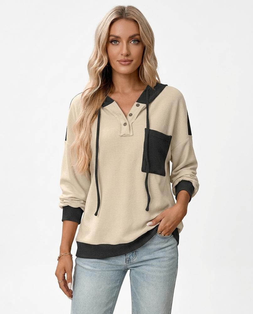 Nord Wear - Newor | Color-Block Henley Hoodie Women