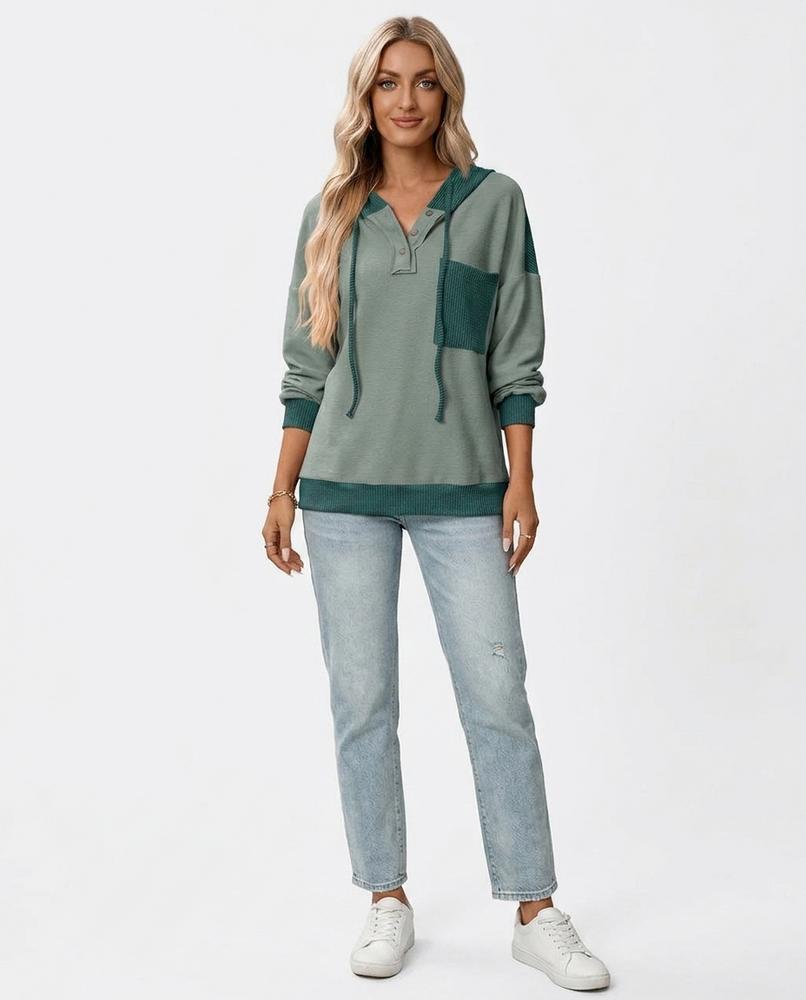 Nord Wear - Newor | Color-Block Henley Hoodie Women