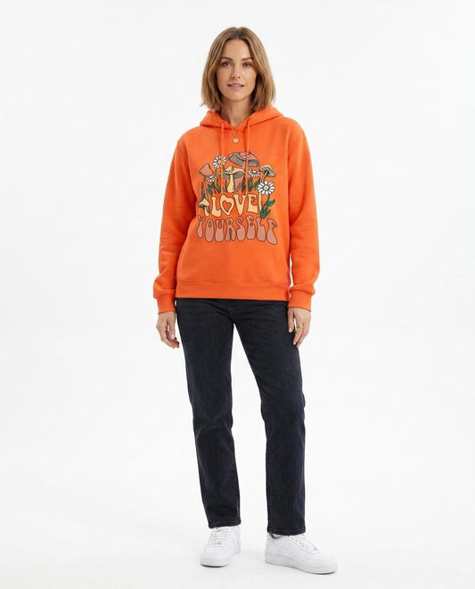 Nord Wear - Larir | Printed Orange Hoodie Women