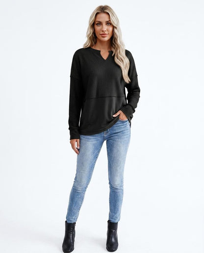 Nord Wear - Tevad | Waffle-Knit Split-Neck Sweater Women