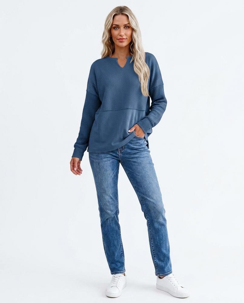 Nord Wear - Tevad | Waffle-Knit Split-Neck Sweater Women