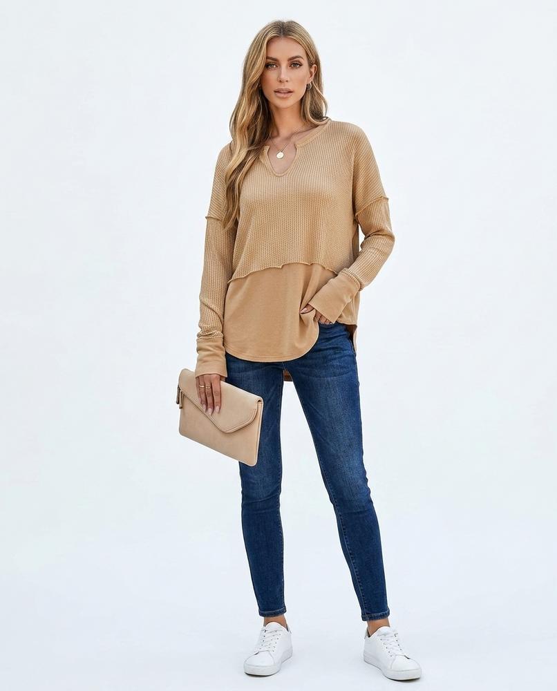 Nord Wear - Tevad | Waffle-Knit Split-Neck Sweater Women