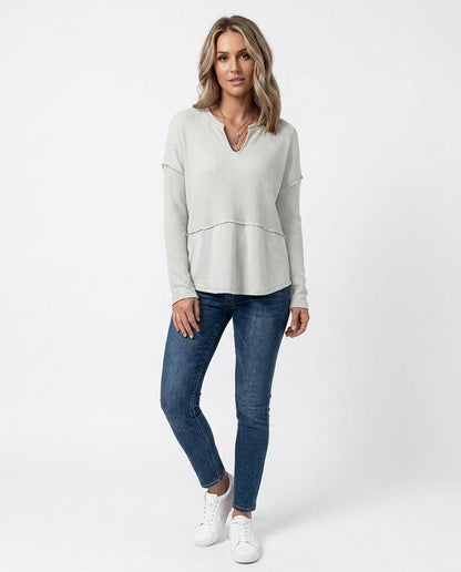 Nord Wear - Tevad | Waffle-Knit Split-Neck Sweater Women