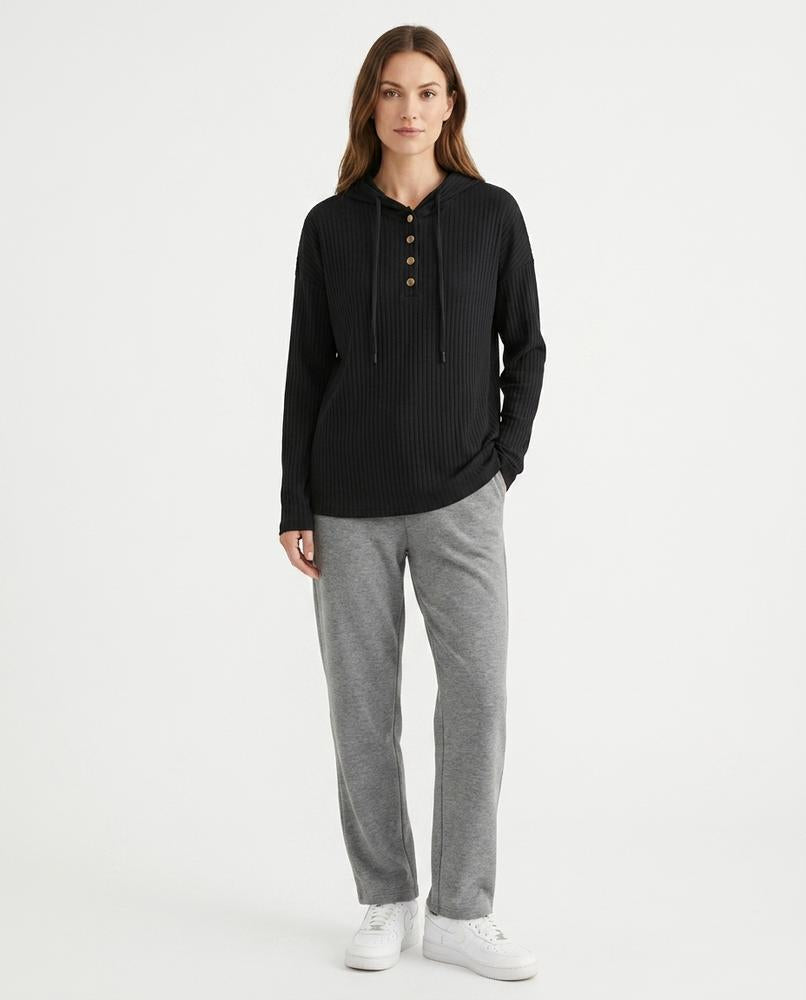 Nord Wear - Veson | Ribbed Button-Placket Hoodie Women