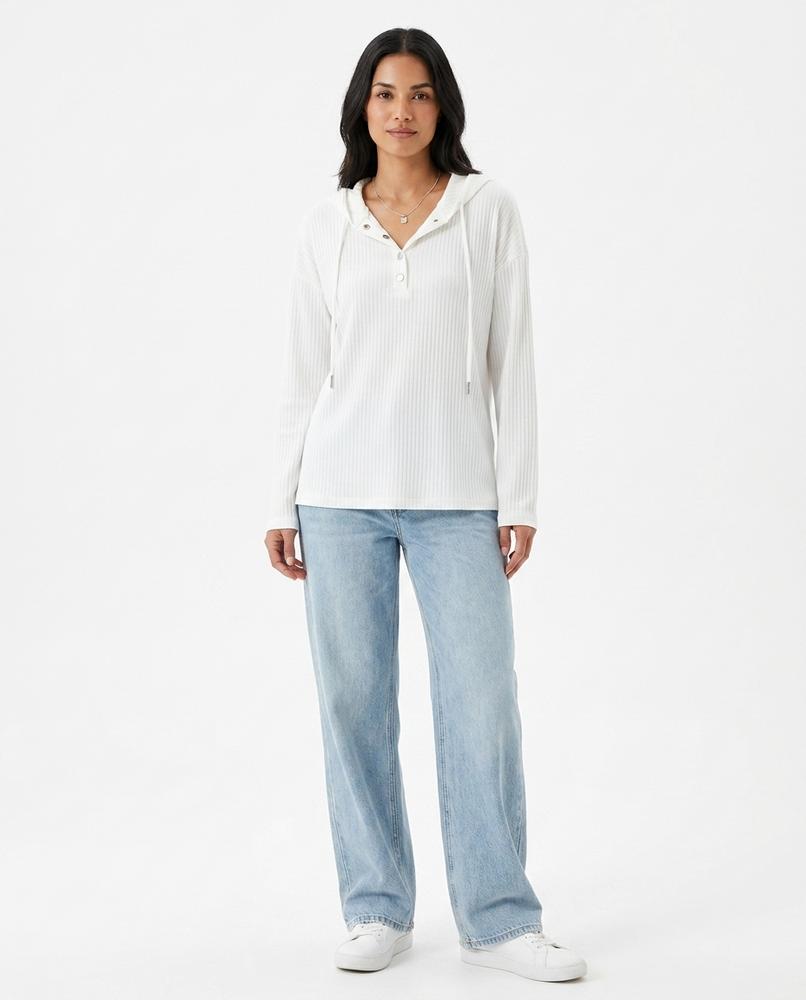 Nord Wear - Veson | Ribbed Button-Placket Hoodie Women