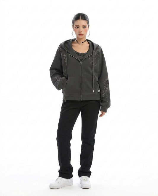 Nord Wear - Cuhev | Zip-Up Embellished Hoodie Women