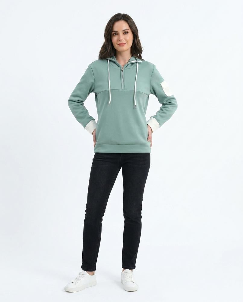 Nord Wear - Selik | Quarter-Zip Contrast-Pocket Hoodie Women