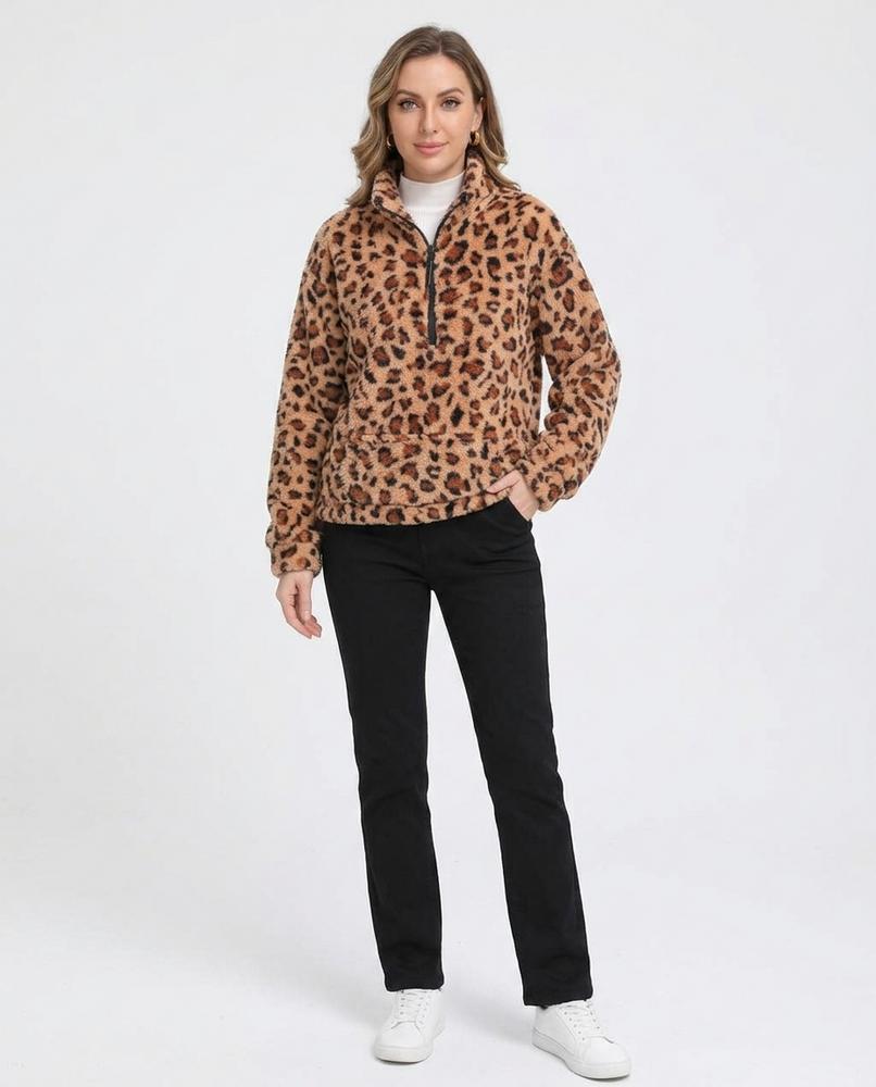 Nord Wear - Rifit | Leopard-Print Quarter-Zip Sweatshirt Women