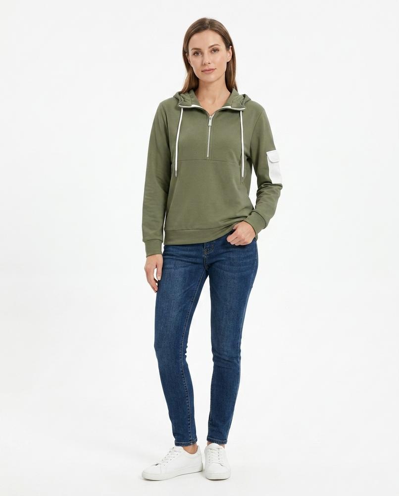 Nord Wear - Selik | Quarter-Zip Contrast-Pocket Hoodie Women