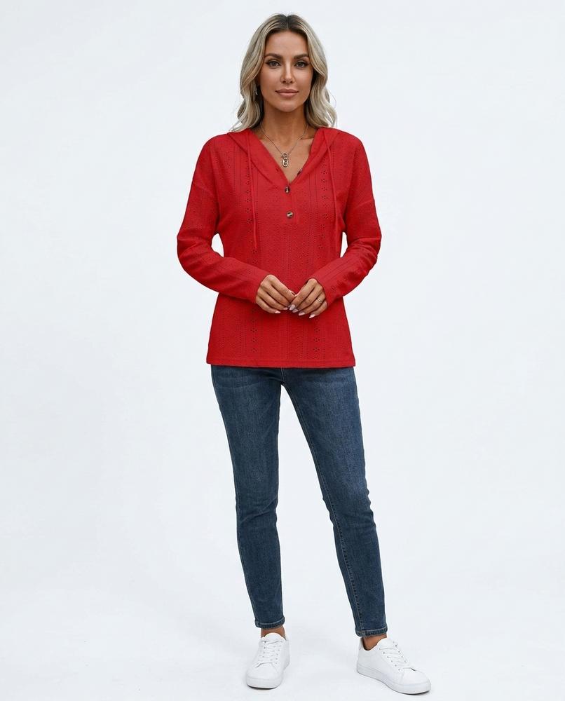 Nord Wear - Yuros | Pointelle Knit Hooded Hoodie Women