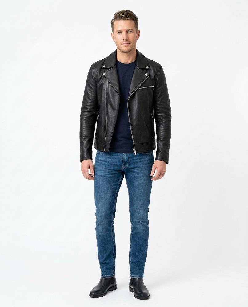 Nord Wear - Lelur | Asymmetrical Zippered Leather Jacket Men