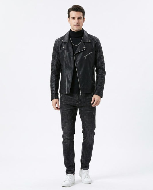 Nord Wear - Dalad | Quilted Asymmetrical Leather Jacket Men