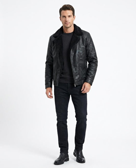 Nord Wear - Notok | Lined Biker-Style Leather Jacket Men