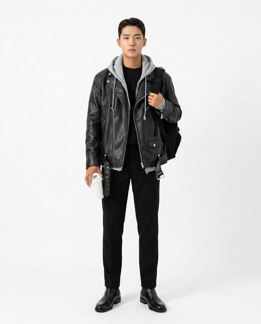 Nord Wear - Cuhav | Faux Leather Slim Fit Leather Jacket Men