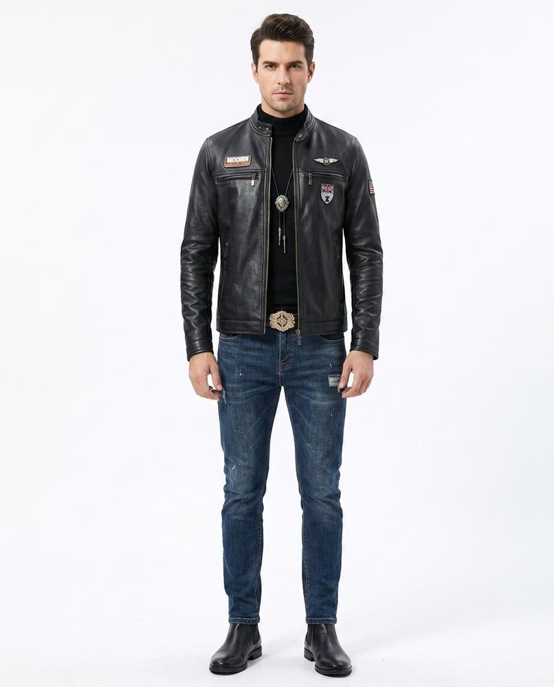 Nord Wear - Yapol | Patched Tailored Leather Jacket Men