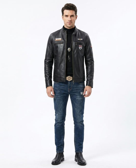 Nord Wear - Yapol | Patched Tailored Leather Jacket Men