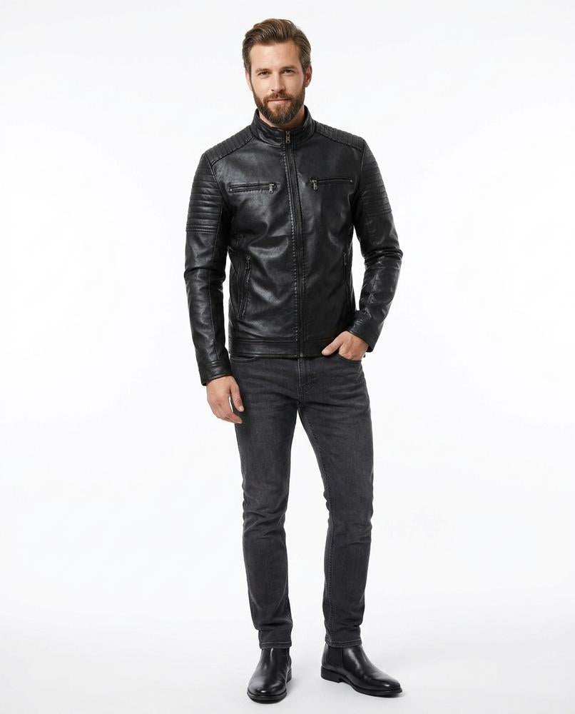 Nord Wear - Tobum | Quilted Fitted Leather Jacket Men