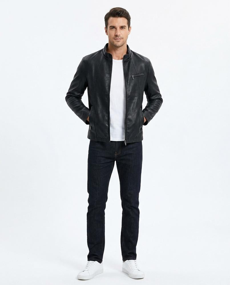 Nord Wear - Somol | Slim-Fit Zip-Up Leather Jacket Men