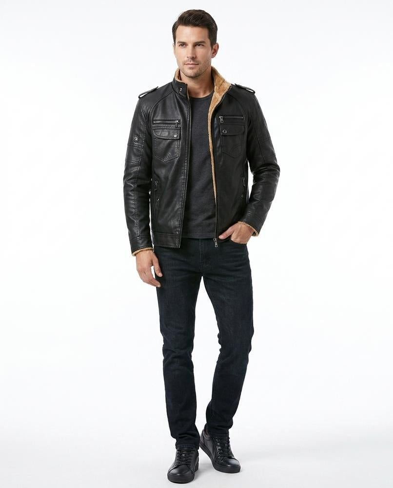 Nord Wear - Yunor | Lined Zip-Up Leather Jacket Men