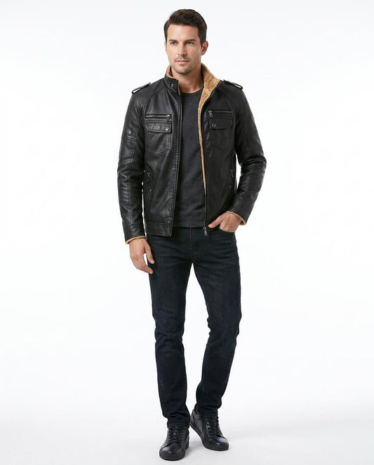 Nord Wear - Yunor | Lined Zip-Up Leather Jacket Men