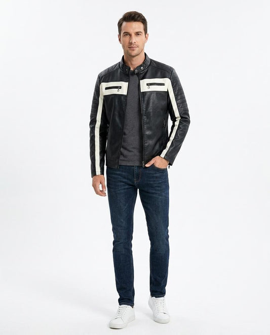 Nord Wear - Euvet | Striped Quilted Leather Jacket Men