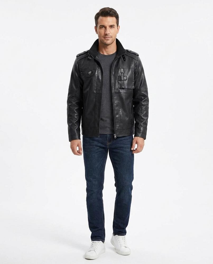 Nord Wear - Likiv | Zip-Up Stand-Collar Leather Jacket Men