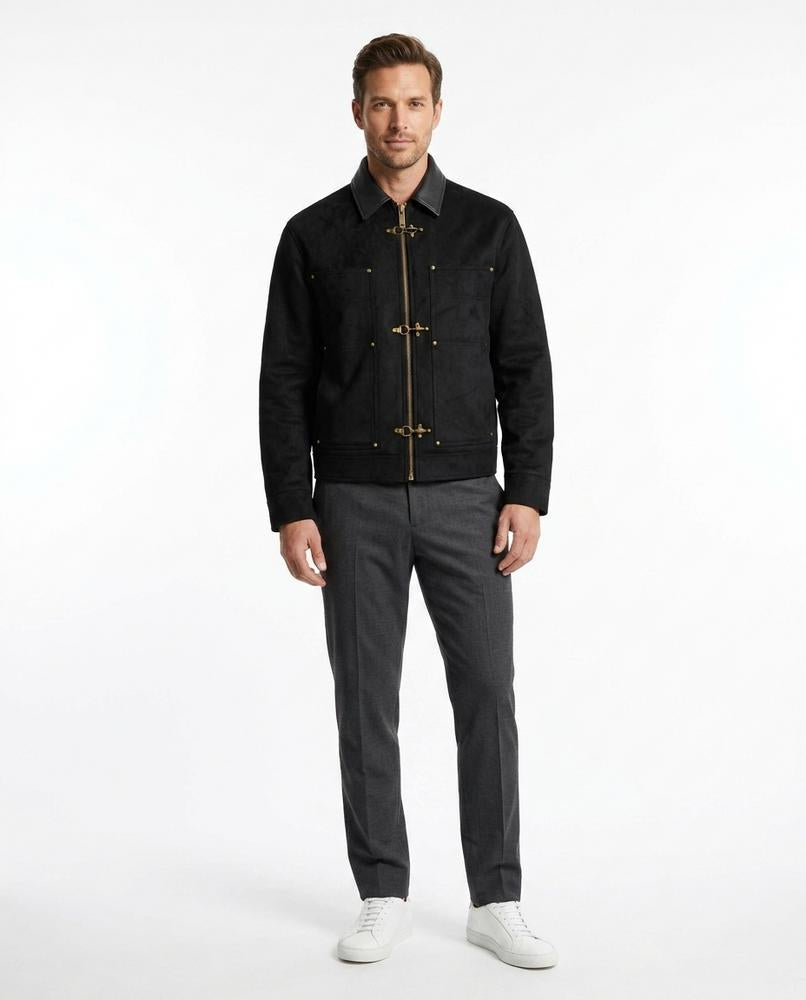 Nord Wear - Titis | Hook-Closure Leather-Collar Jacket Men