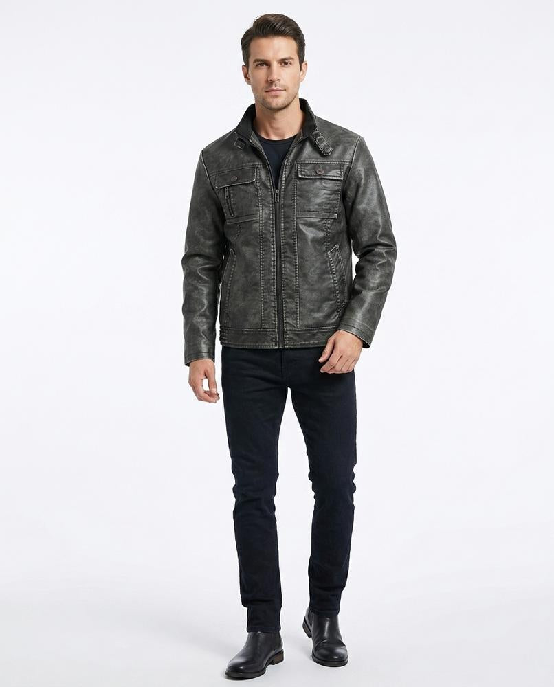Nord Wear - Sopad | Zip-Up Structured Leather Jacket Men