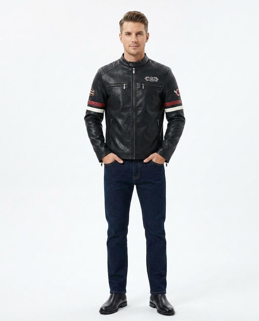 Nord Wear - Volor | Faux Leather Zip-Up Leather Jacket Men