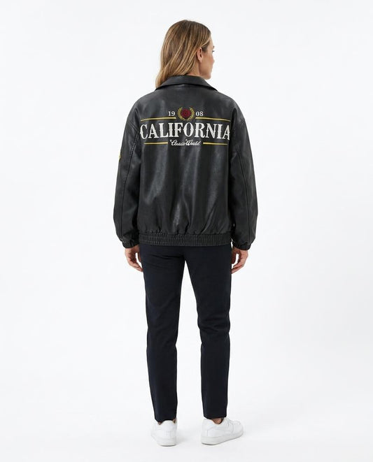Nord Wear - Lemed | Embroidered Oversized Leather Jacket Unisex