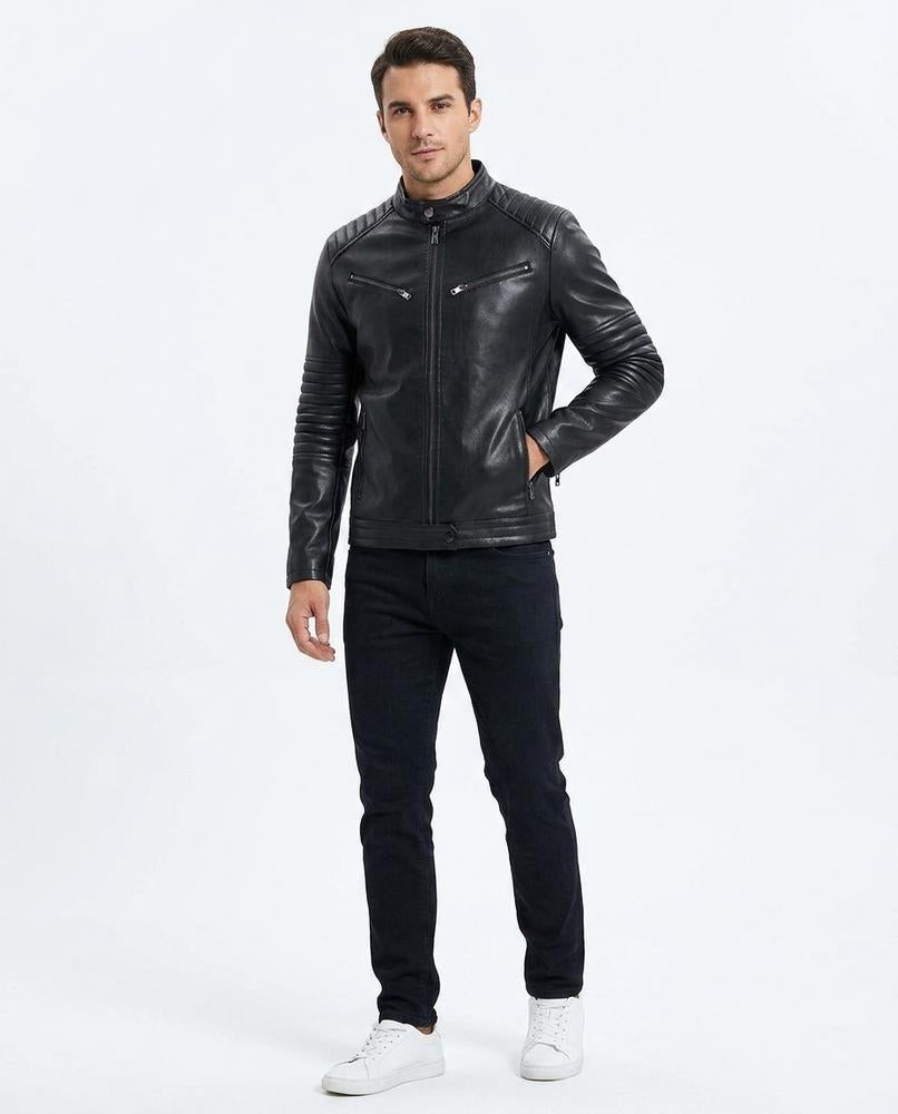 Nord Wear - Lifok | Quilted Zippered Leather Jacket Men