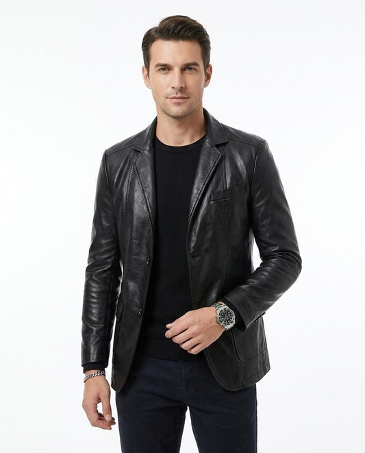 Nord Wear - Kupem | Faux Leather Single-Breasted Blazer Men