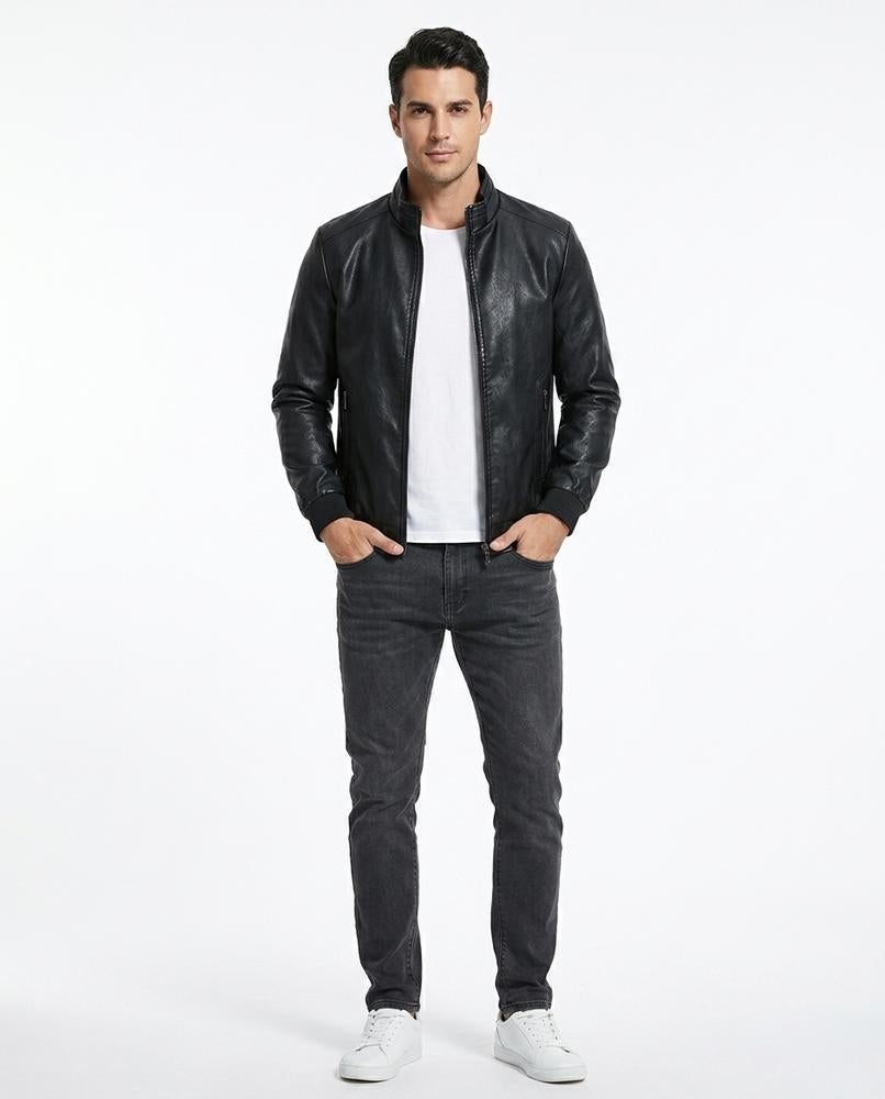 Nord Wear - Caber | Faux Leather Stand-Up Collar Jacket Men