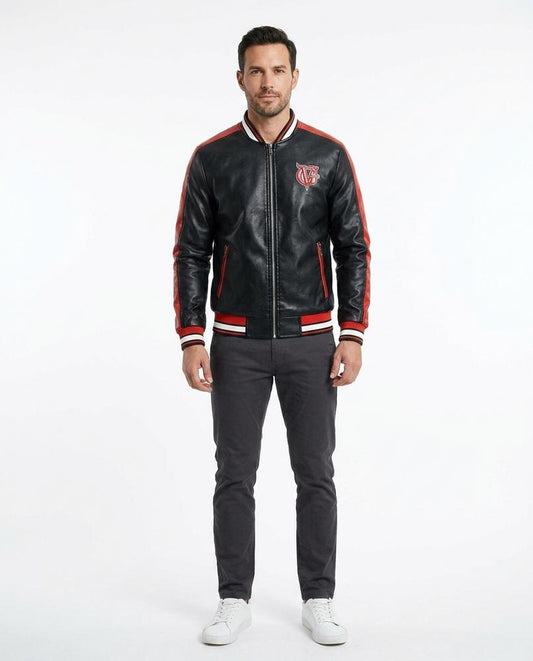 Nord Wear - Yofim | Zip-Up Color-Block Leather Jacket Men