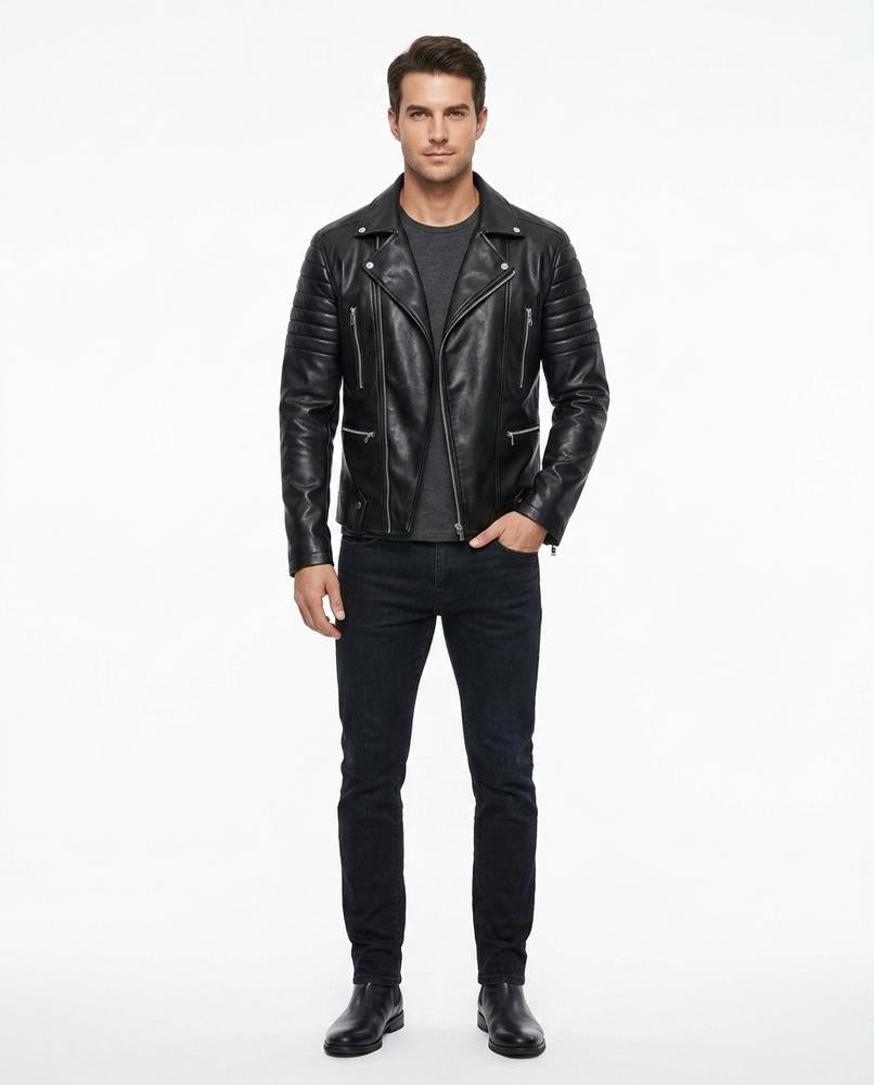 Nord Wear - Zivit | Quilted Asymmetrical Leather Jacket Men