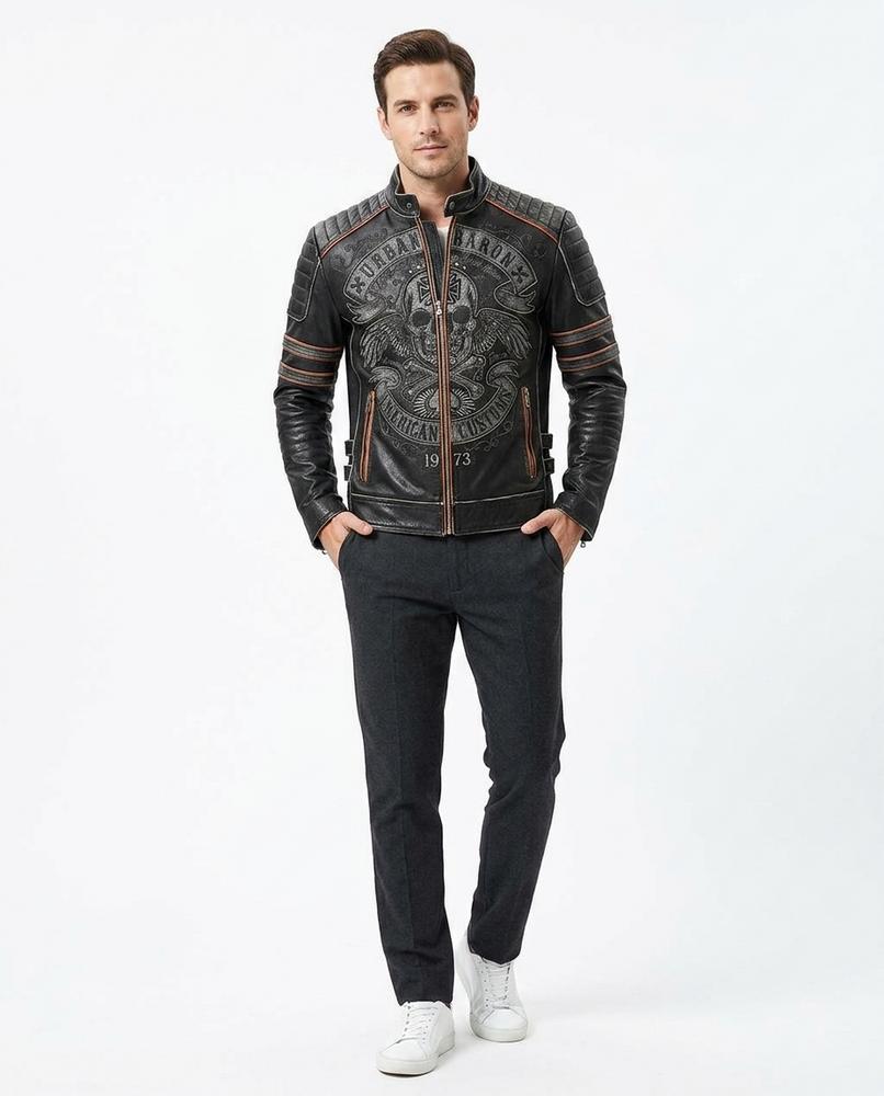 Nord Wear - Kehot | Embossed Quilted Leather Jacket Men