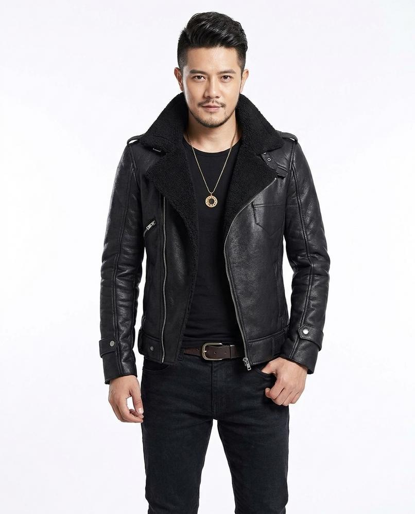 Nord Wear - Runim | Lined Asymmetrical Leather Jacket Men