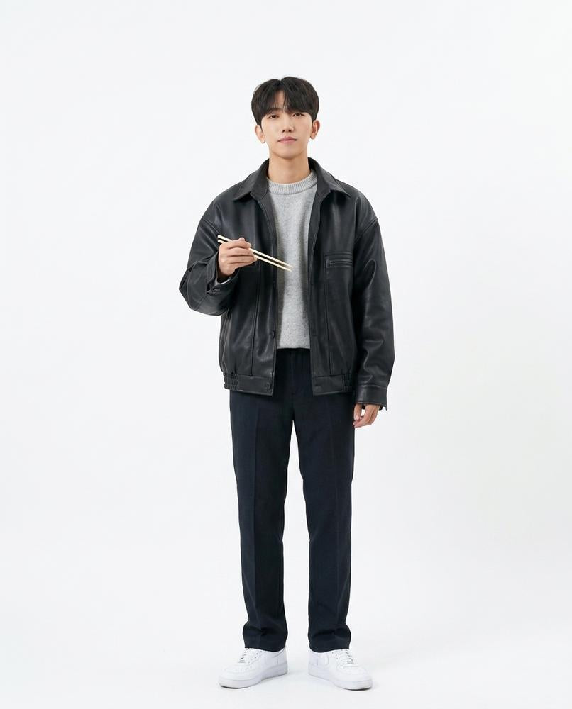 Nord Wear - Nomiv | Faux Leather Relaxed Fit Leather Jacket Men