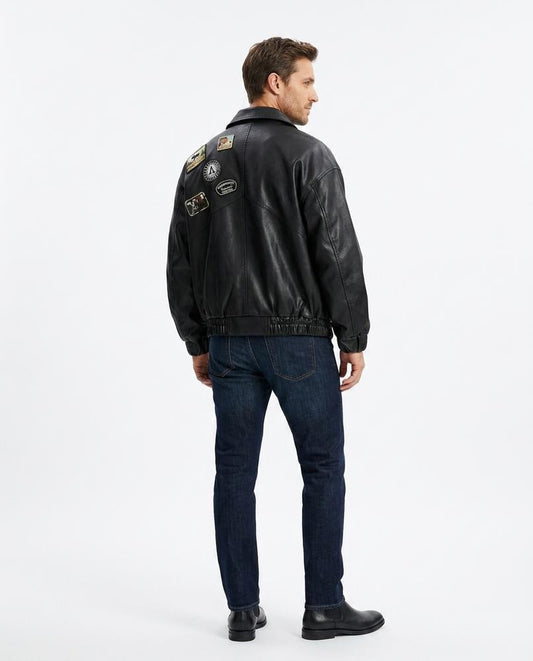 Nord Wear - Vozul | Patched Loose-Fit Leather Jacket Men