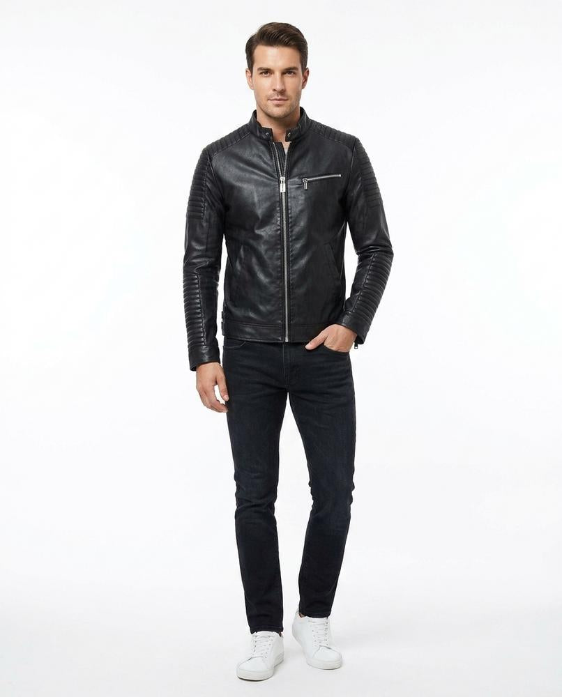 Nord Wear - Vorid | Quilted Zippered Leather Jacket Men