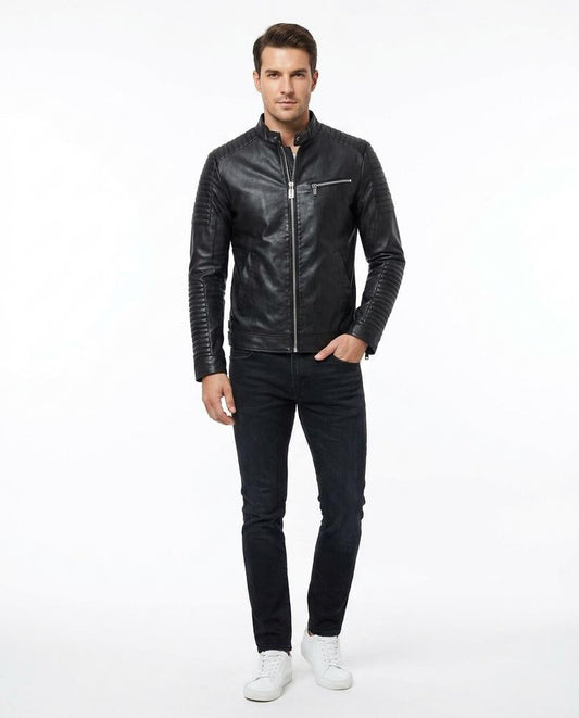 Nord Wear - Vorid | Quilted Zippered Leather Jacket Men