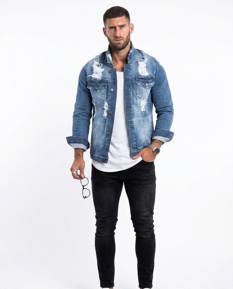 Nord Wear - Rudes | Distressed Button-Front Denim Jacket Men