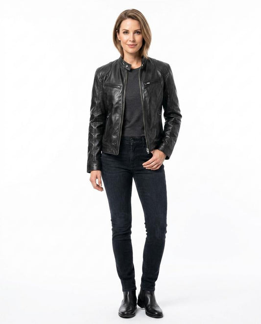 Nord Wear - Yetil | Zip-Up Slim-Fit Leather Jacket Women