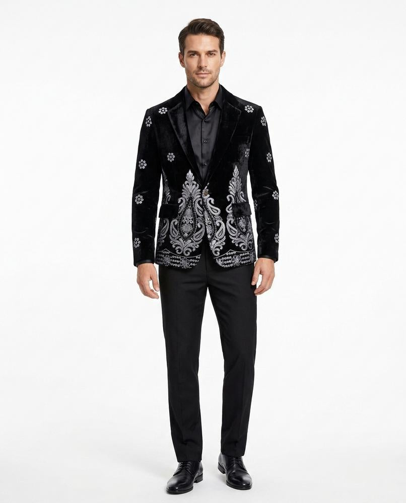 Nord Wear - Tozen | Velvet Embroidered Blazer Men