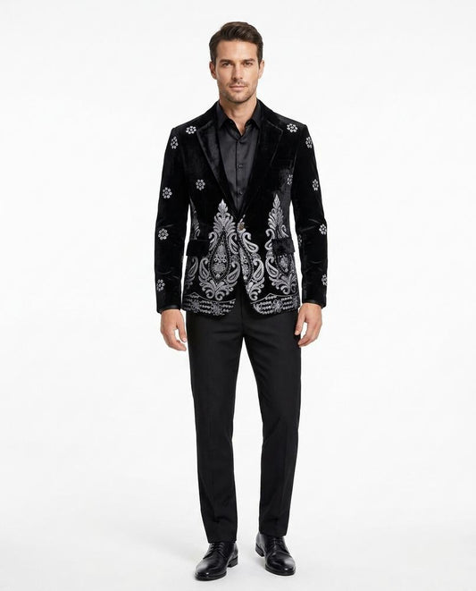 Nord Wear - Tozen | Velvet Embroidered Blazer Men