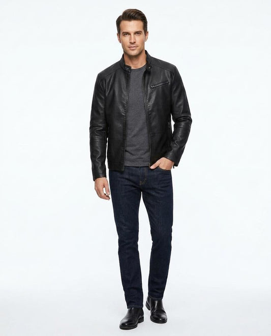 Nord Wear - Sosul | Zip-Up Lined Leather Jacket Men
