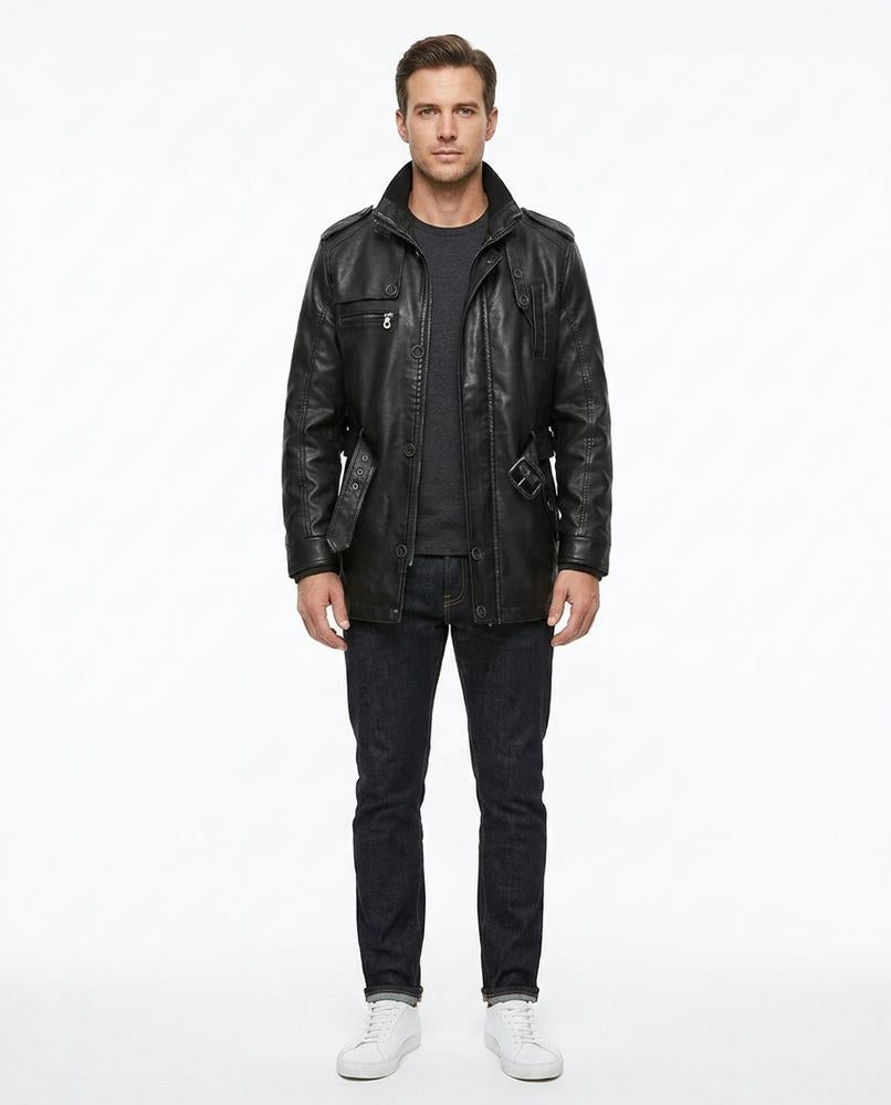 Nord Wear - Dehav | Belted Lined Leather Jacket Men