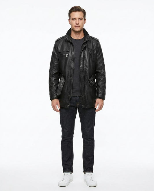 Nord Wear - Dehav | Belted Lined Leather Jacket Men