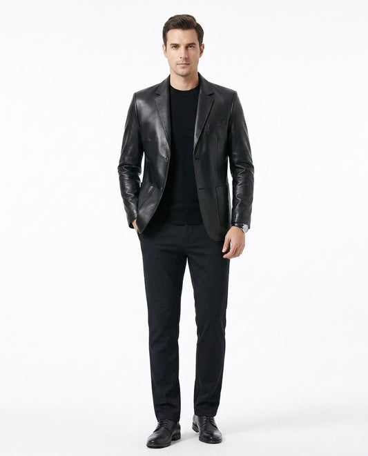 Nord Wear - Rofol | Smooth Single-Breasted Leather Jacket Men